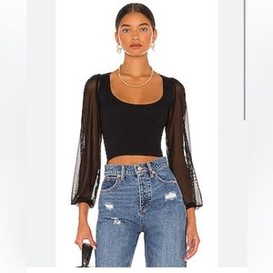 Free People Lost In Love Seamless Top Black Size M/L